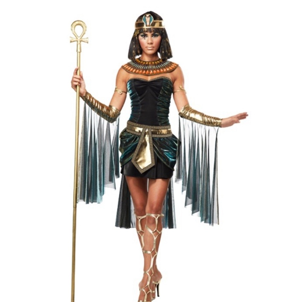 Egyptian Queen Costume with Gold and Black Accents